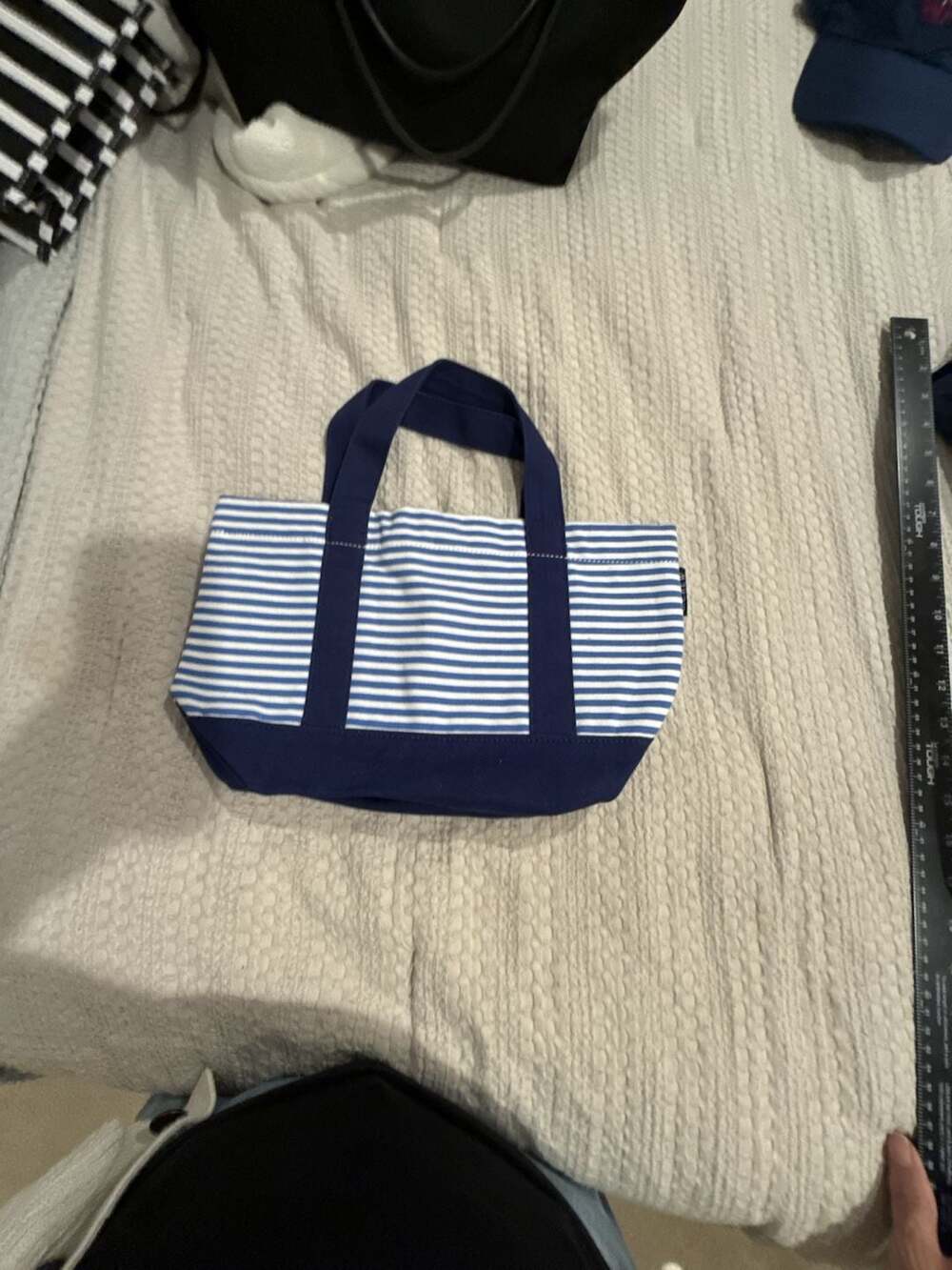 J.Crew Canvas Stripe Mini Tote Bag